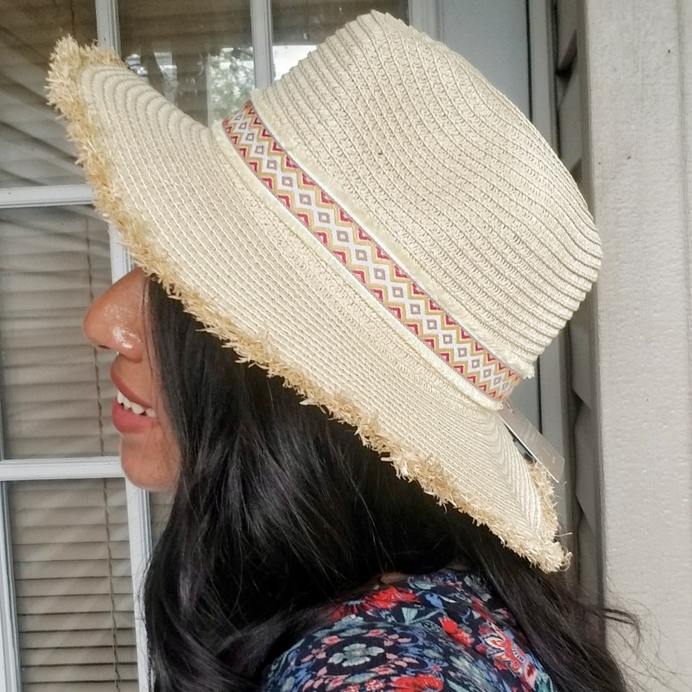HIT THE ROAD STRAW FEDORA HAT - Picture 1 of 11